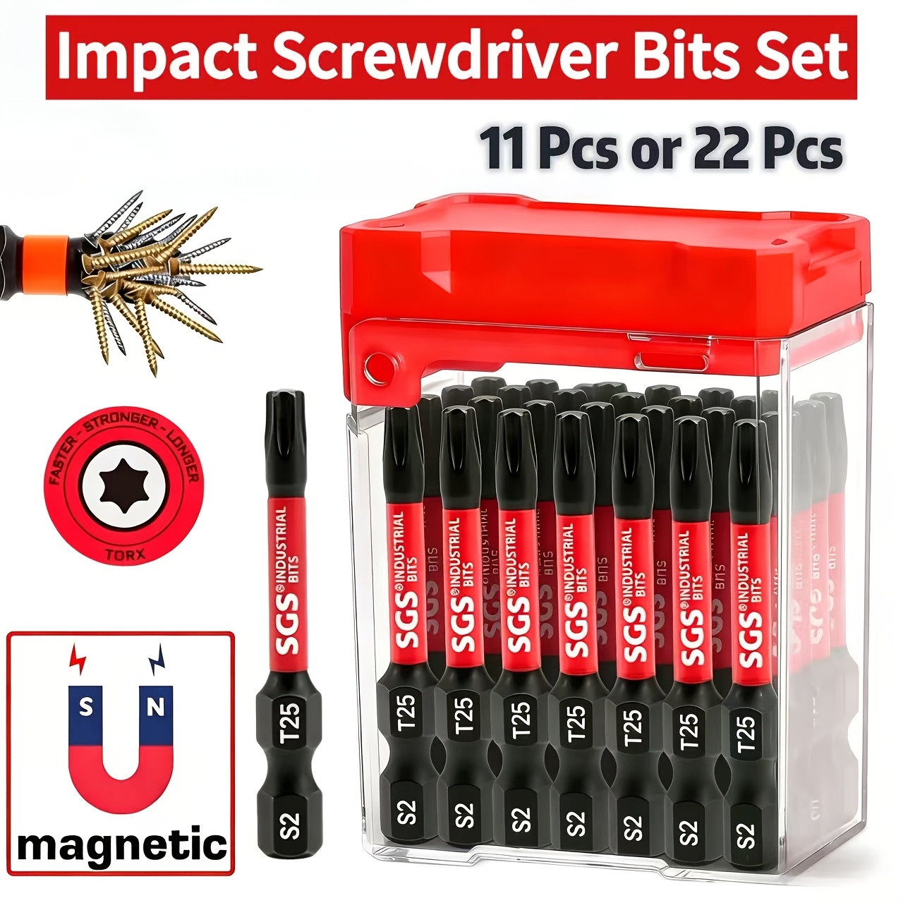 Electronics Repair Tools And Equipment - 11/22-Piece T25 Torx Magnetic Screwdriver Bit
